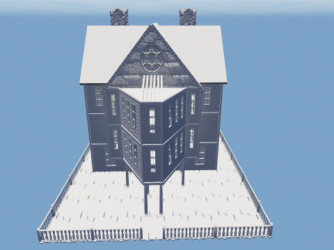 Three Storey House Interior Exterior 3D 모델