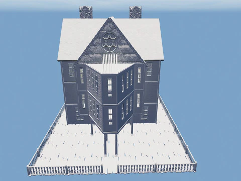 Three Storey House Interior Exterior 3D Model