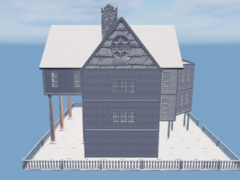 Three Storey House Interior Exterior 3D 모델