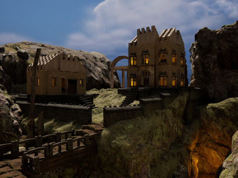 Ancient Temple on Top of Mountains 3D Model