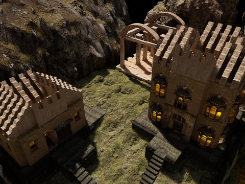 Ancient Temple on Top of Mountains Modèle 3D