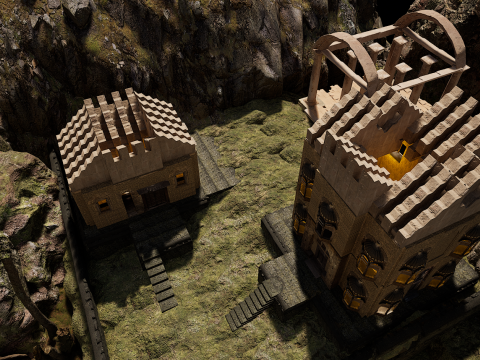 Ancient Temple on Top of Mountains Modèle 3D