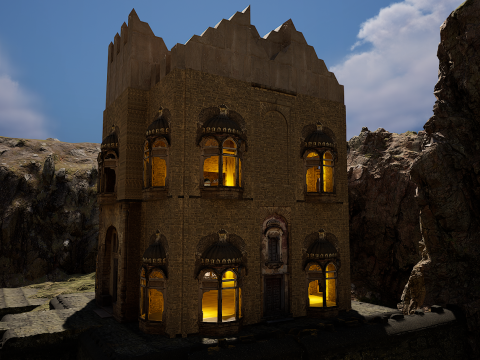Ancient Temple on Top of Mountains Modèle 3D