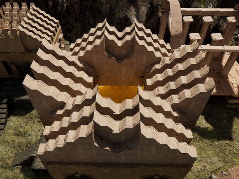 Ancient Temple on Top of Mountains Modèle 3D