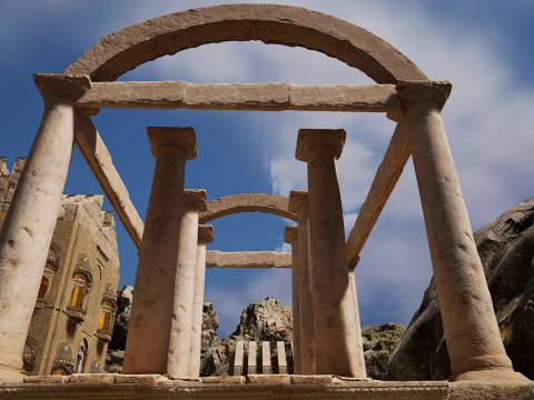 Ancient Temple on Top of Mountains Modèle 3D