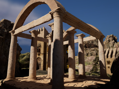 Ancient Temple on Top of Mountains Modèle 3D