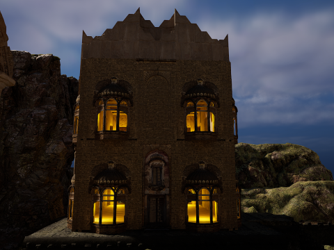 Ancient Temple on Top of Mountains Modèle 3D