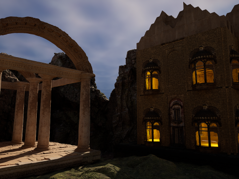 Ancient Temple on Top of Mountains Modèle 3D