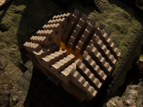 Ancient Temple on Top of Mountains Modèle 3D