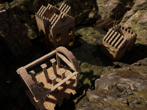 Ancient Temple on Top of Mountains Modèle 3D