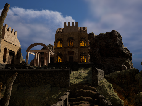 Ancient Temple on Top of Mountains Modèle 3D