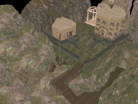 Ancient Temple on Top of Mountains Modèle 3D