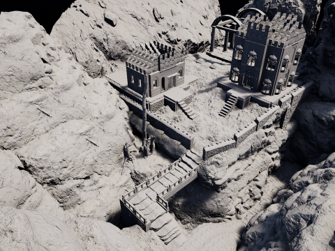 Ancient Temple on Top of Mountains Modèle 3D