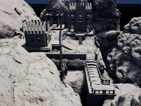 Ancient Temple on Top of Mountains Modèle 3D