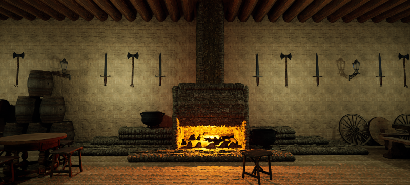 Fantasy Medieval Tavern Exterior-Interior Modelo 3D .c4d .max .obj .3ds .fbx .stl .blend
