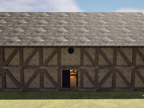 Fantasy Medieval Tavern Exterior-Interior 3D Model