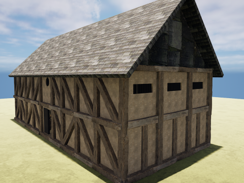 Fantasy Medieval Tavern Exterior-Interior Modelo 3D