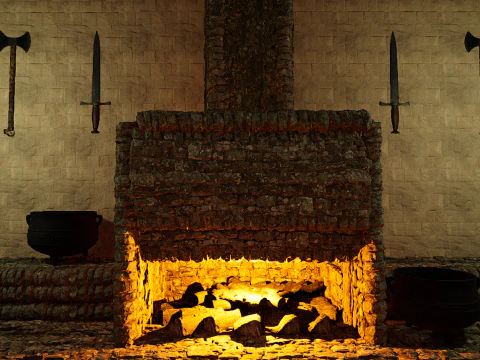 Fantasy Medieval Tavern Exterior-Interior 3D Model