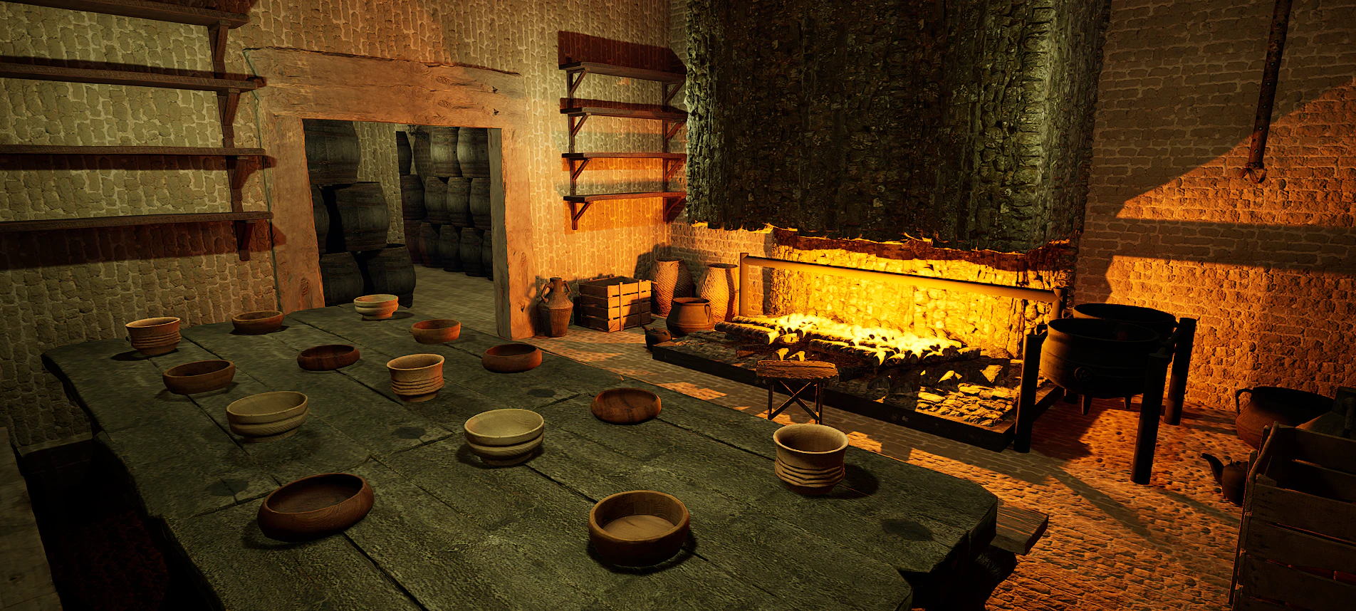 Celtic Medieval 2 Rooms Fantasy Tavern 3D Model .c4d .max .obj .3ds .fbx .stl .blend 