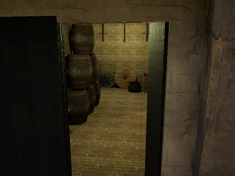 Celtic Medieval 2 Rooms Fantasy Tavern 3D Model