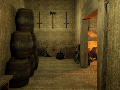 Celtic Medieval 2 Rooms Fantasy Tavern Modelo 3D