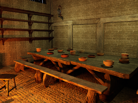 Celtic Medieval 2 Rooms Fantasy Tavern Modelo 3D