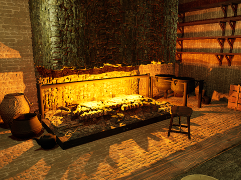 Celtic Medieval 2 Rooms Fantasy Tavern Modelo 3D