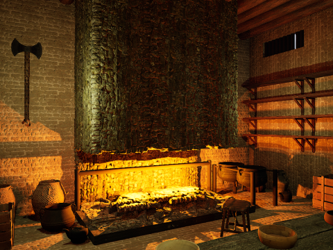 Celtic Medieval 2 Rooms Fantasy Tavern Modelo 3D