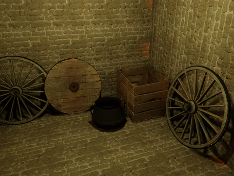 Celtic Medieval 2 Rooms Fantasy Tavern 3D Model