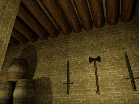 Celtic Medieval 2 Rooms Fantasy Tavern 3D Model