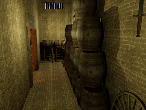 Celtic Medieval 2 Rooms Fantasy Tavern 3D Model
