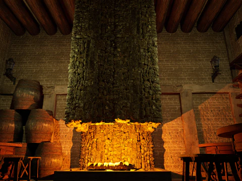 Celtic Medieval 2 Rooms Fantasy Tavern 3D Model