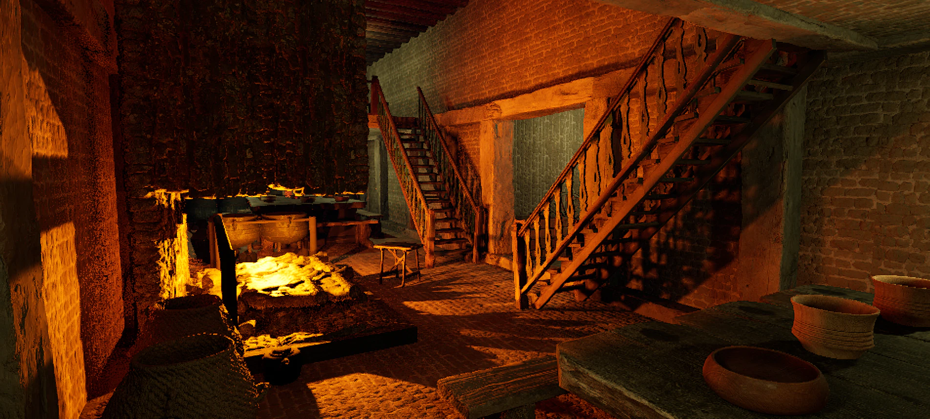Big Celtic Medieval Tavern 3 Rooms Exterior Interior 3D Model .c4d .max .obj .3ds .fbx .stl .blend