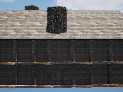Big Celtic Medieval Tavern 3 Rooms Exterior Interior 3D Model