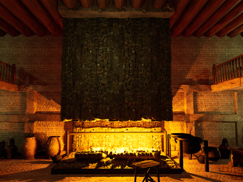 Mega Celtic Medieval Tavern Two Storey Exterior Interior Modelo 3D