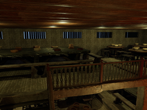 Mega Celtic Medieval Tavern Two Storey Exterior Interior Modelo 3D