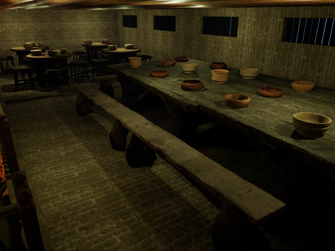 Mega Celtic Medieval Tavern Two Storey Exterior Interior Modelo 3D