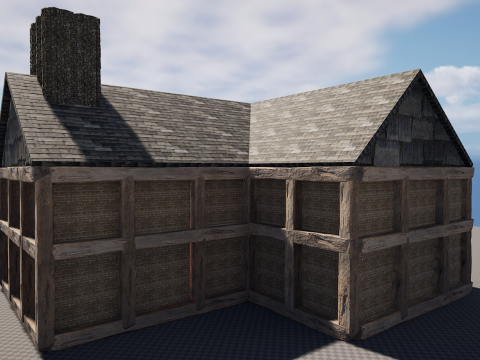 Medieval Celtic Village House Tavern 5 Rooms Exterior Interior 3D Model