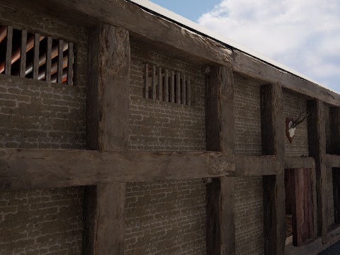 Medieval Celtic Village House Tavern 5 Rooms Exterior Interior 3D Model