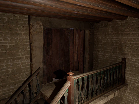 Medieval Celtic Village House and Barn Exterior Interior 3D Model