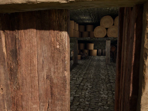 Medieval Celtic Village House and Barn Exterior Interior 3D Model