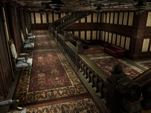 Victorian Hotel Mansion Manor Mega Five Storey 3D Model