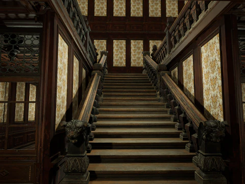 Victorian Hotel Mansion Manor Mega Five Storey 3D Model