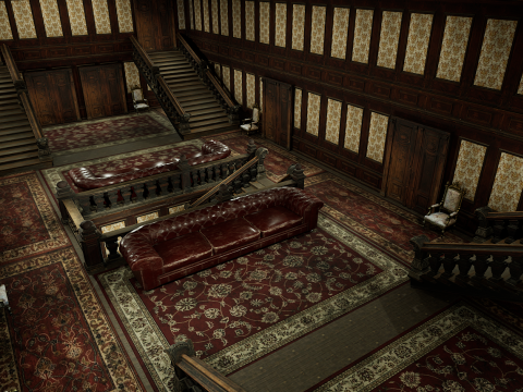 Victorian Hotel Mansion Manor Mega Five Storey 3D Model