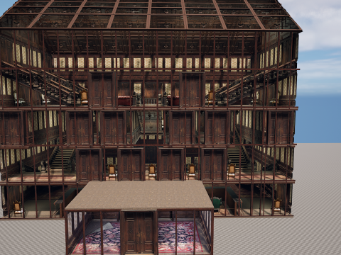 Victorian Hotel Mansion Manor Mega Five Storey 3D Model