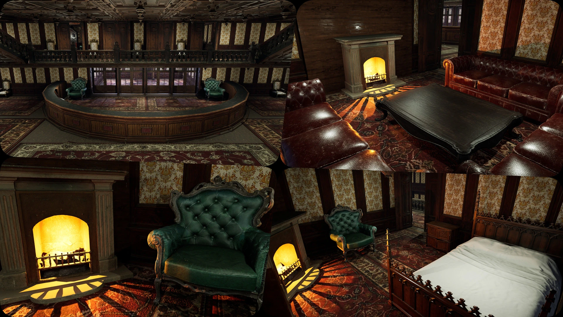 15 Room Victorian Hotel Mansion Manor House 3D Model .c4d .max .obj .3ds .fbx .stl .blend 