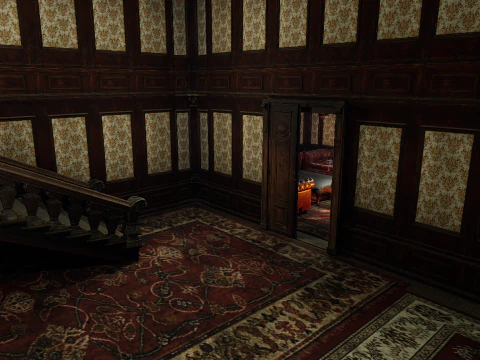 15 Room Victorian Hotel Mansion Manor House 3D Model