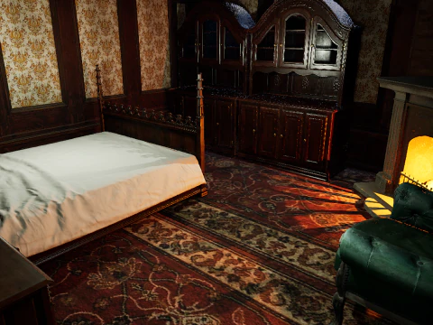 15 Room Victorian Hotel Mansion Manor House 3D Model