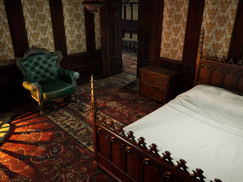 15 Room Victorian Hotel Mansion Manor House 3Dモデル