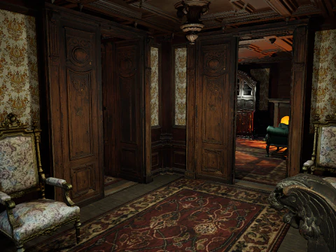 15 Room Victorian Hotel Mansion Manor House 3D Model